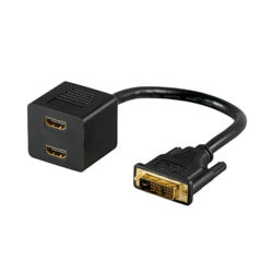 DVI-Stecker > 2 x HDMI-Buchse