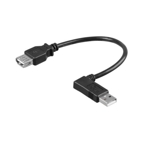 Goobay USB 2.0 Verlängerungskabel 90° – 0,3m Schwarz Für Enge Räume
